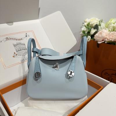 cheap quality Hermes Lindy mini 19cm Swift touch Bleu Brume PHW